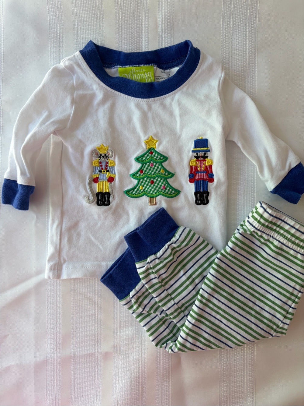 Marie Nicole Christmas Nutcracker Appliqué Pajama Set 3m